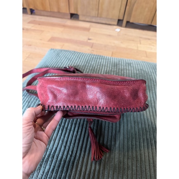 Patricia Nash Leather Crossbody‎ Embossed Bag Red Purse Handbag with Tassel Boho - Picture 11 of 15